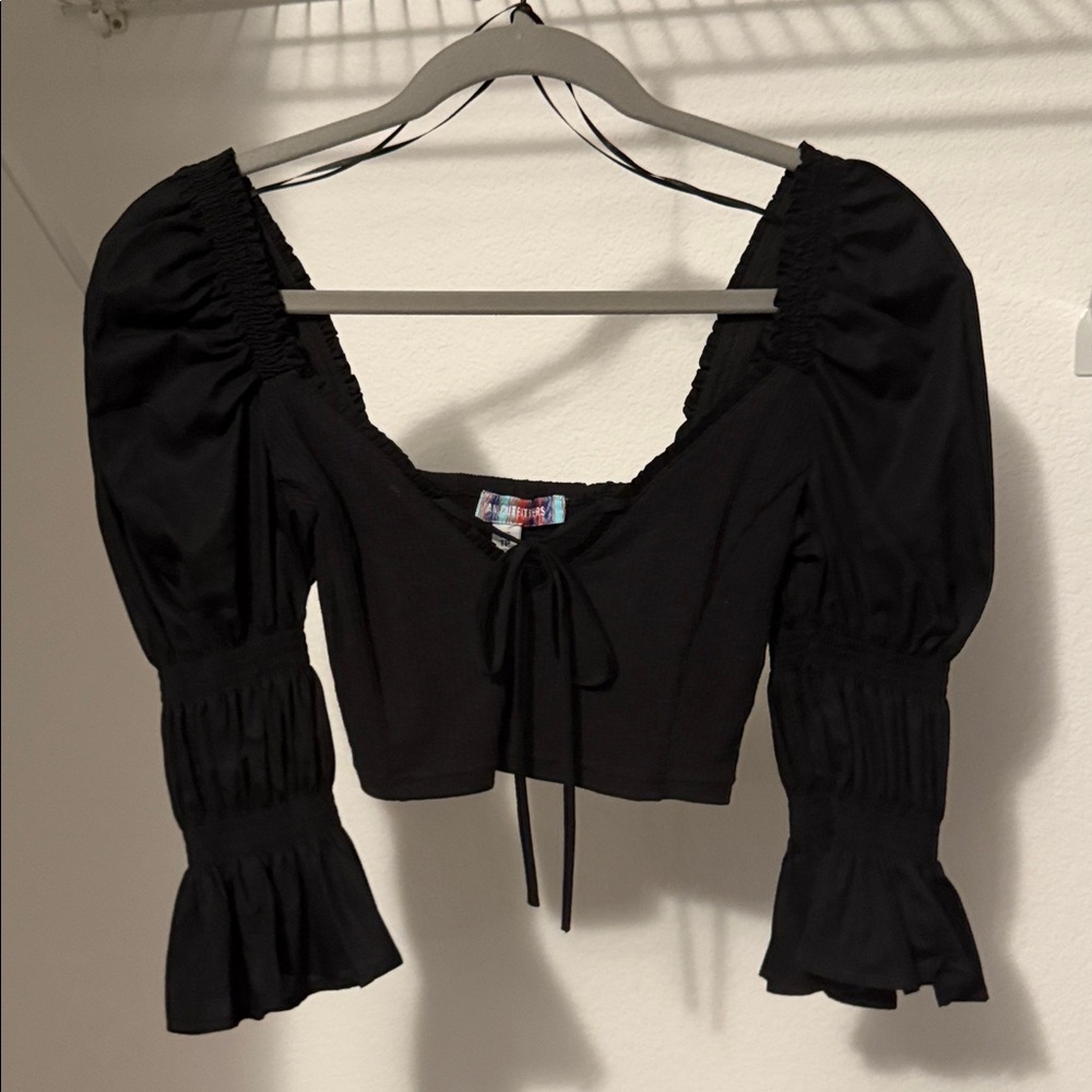 Super cropped black urban outfitters top size X small
